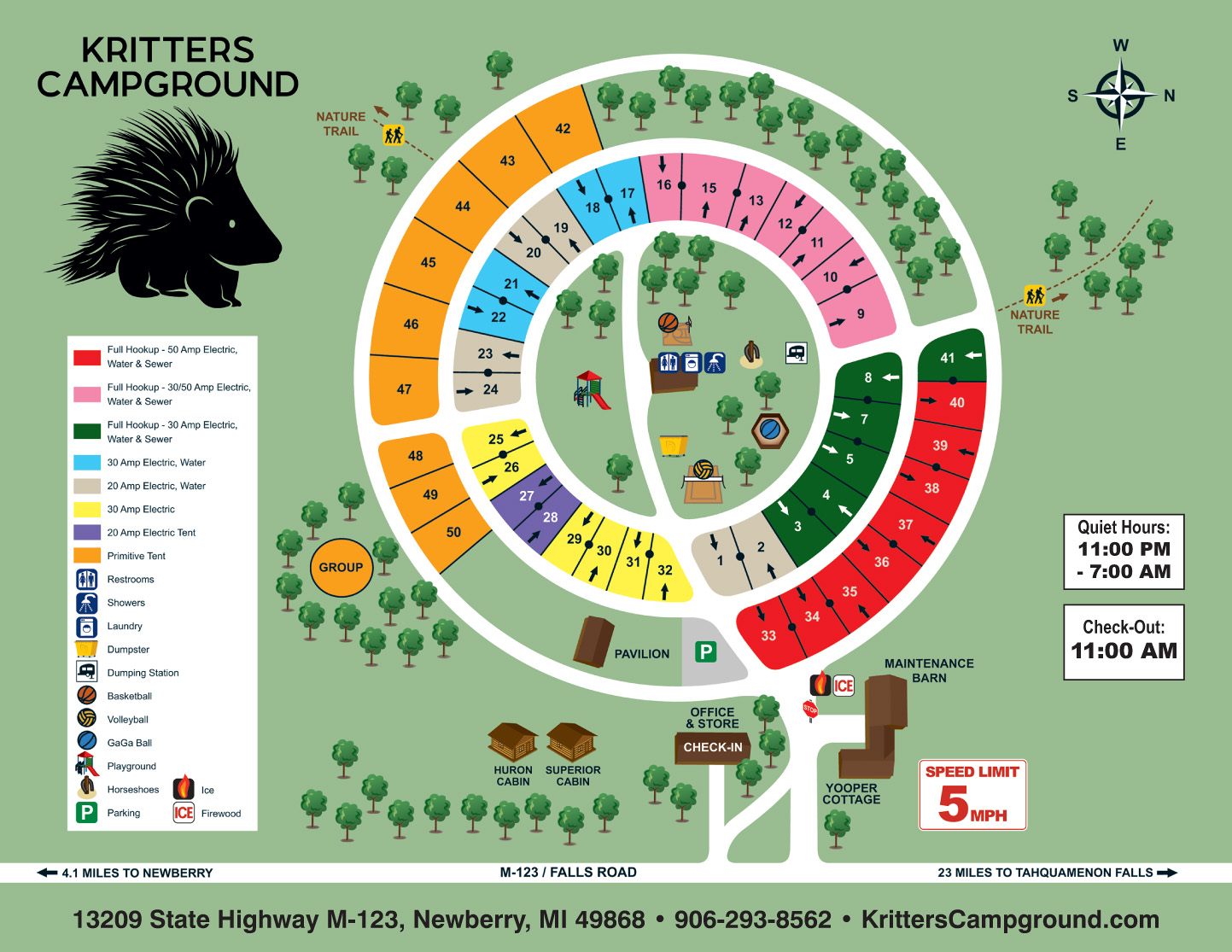 Kritters Campground Site Map